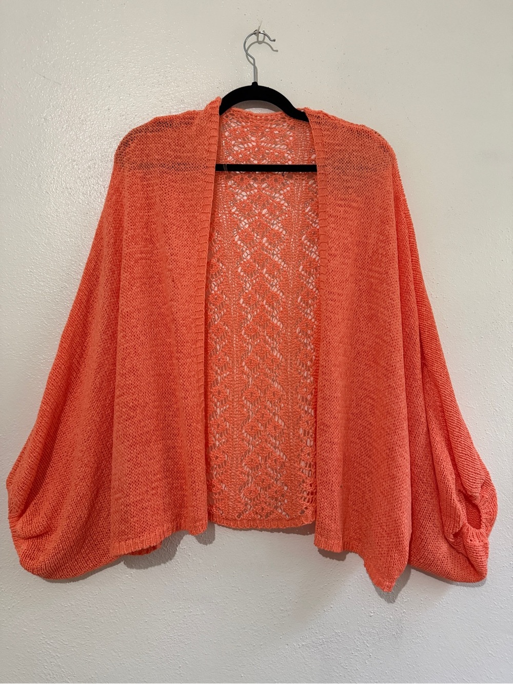 Kori Open Front Lightweight Coral Knit Women's Sweater. Sz S/M. NWT.